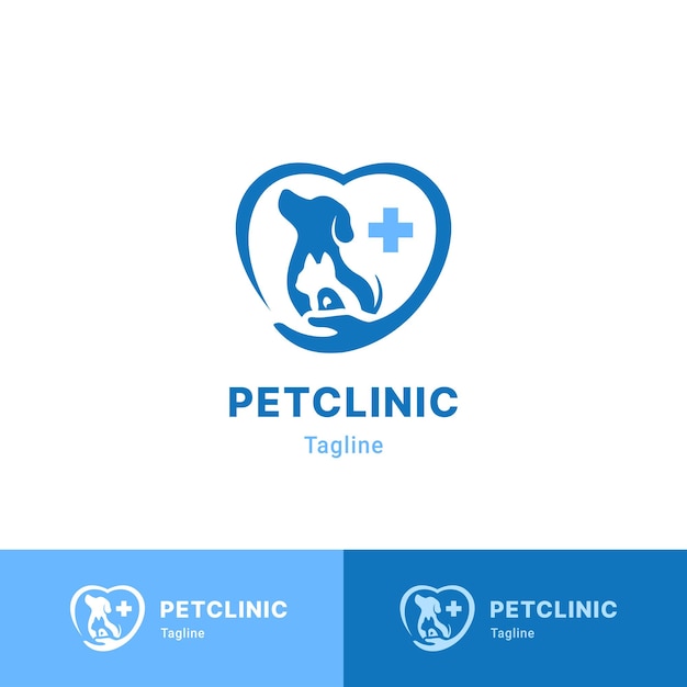 Pet clinic logo dog cat and bird logo