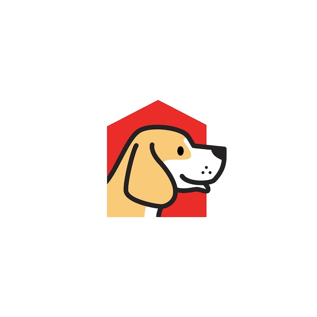 Pet dog house logo vector icon illustration