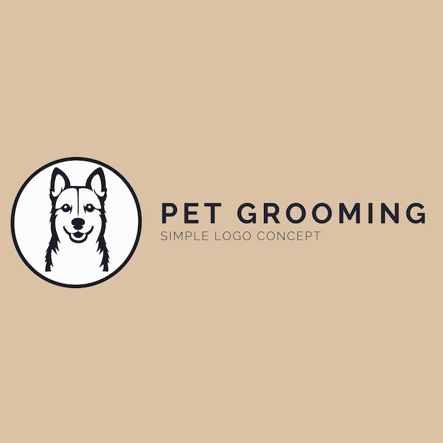 Vector pet grooming logo concept for company and branding