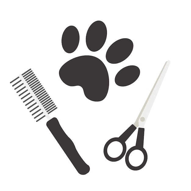 Pet grooming poster on white background