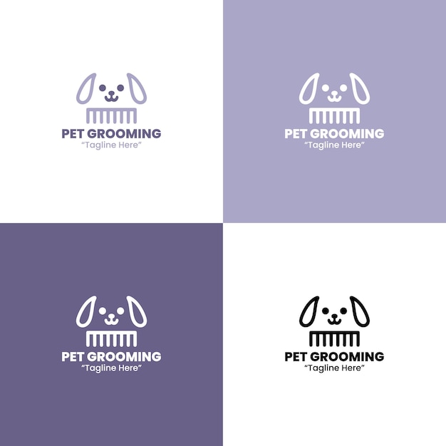 Vector pet grooming service logo