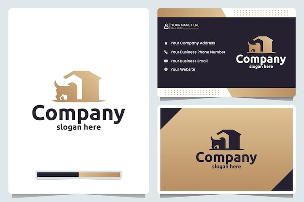 Pet house dog logo design and business card