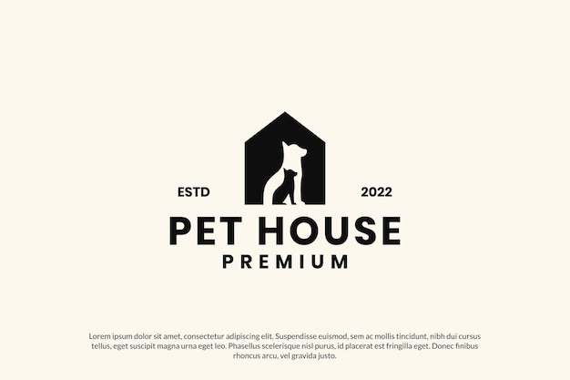 Pet house home logo design vector icon