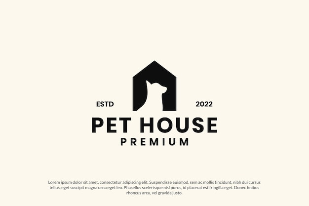 Pet house home logo design vector icon