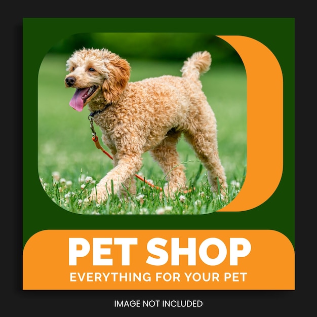 pet instagram post pet shop social media template facebook banner square flyer