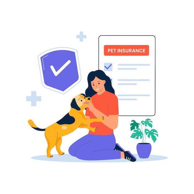 Pet life insurance vector concept