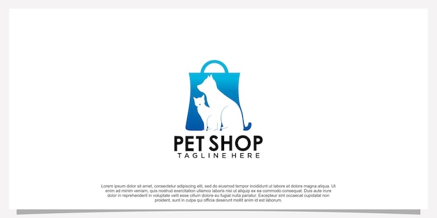 Pet logo design template pet icon simple concept Premium Vector