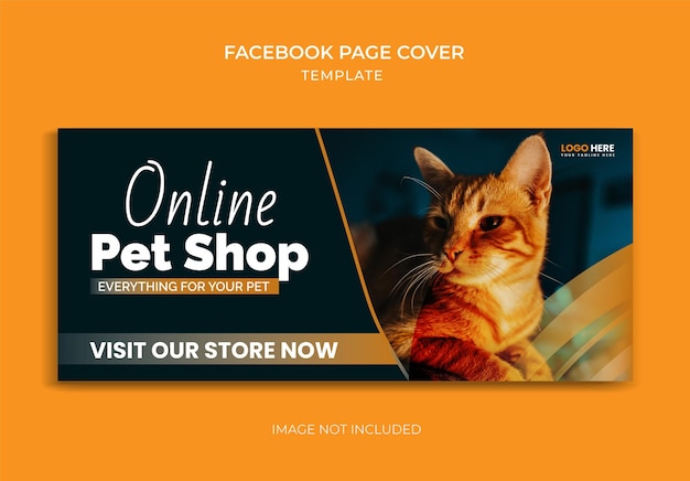 pet online shop social media template Facebook cover design web banner ad