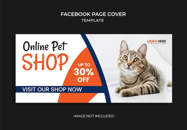 pet online shop social media template Facebook cover design web banner ad