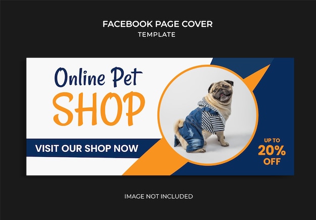 pet online shop social media template Facebook cover design web banner ad