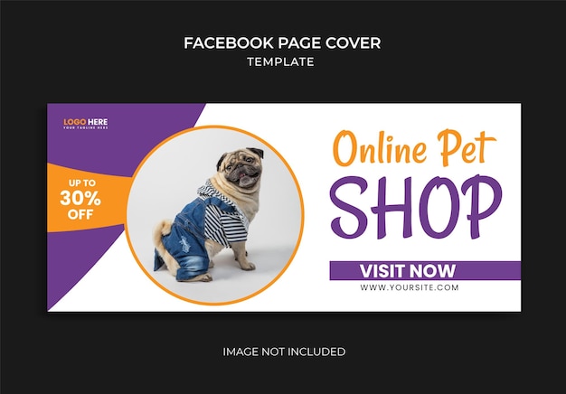 pet online shop social media template new Facebook cover design web banner ad