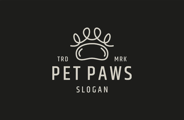 Pet paws logo template vector illustration design