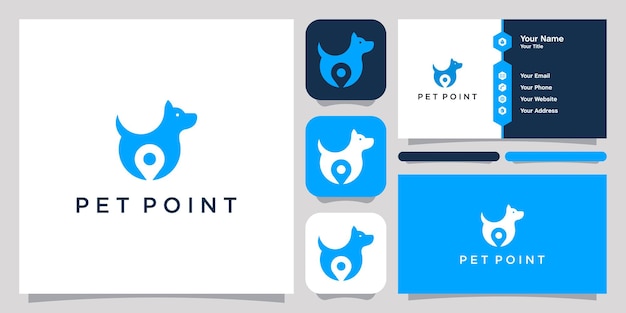 Pet point logo icon symbol template logo and business card