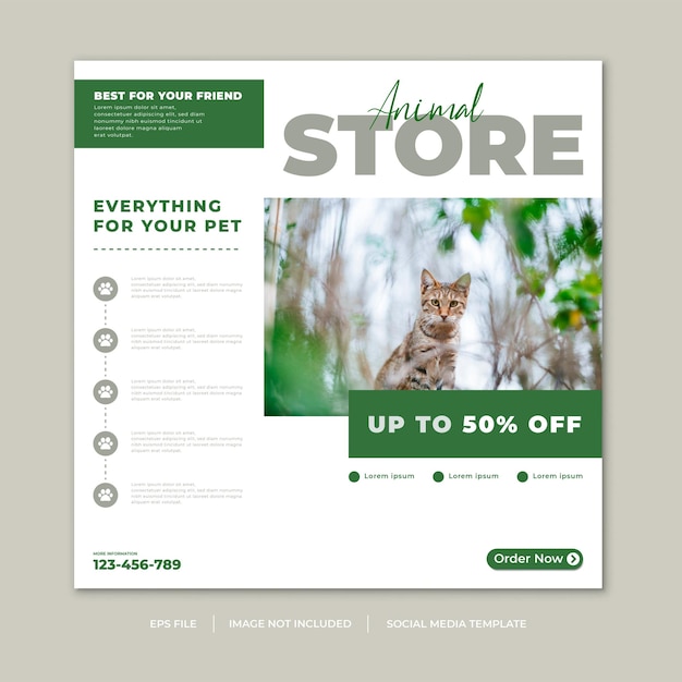 Pet promo social media post template