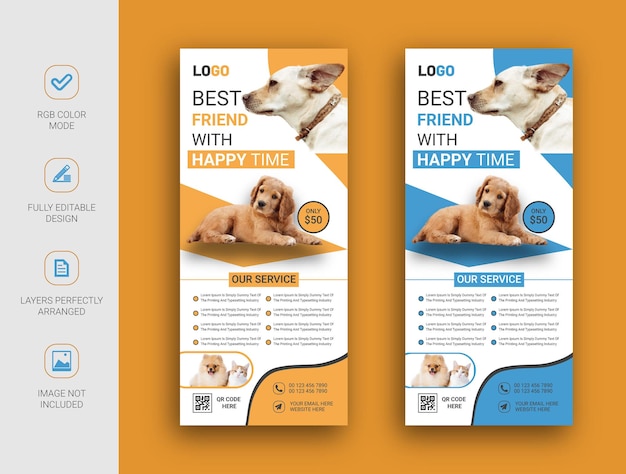 Pet rack card design template design