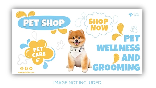 Pet shop banner social media template