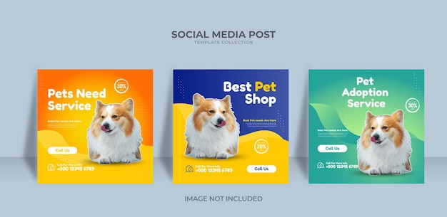 Pet shop design instagram post template