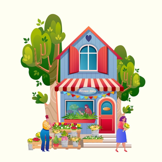 Pet shop. Exterior market building.    .