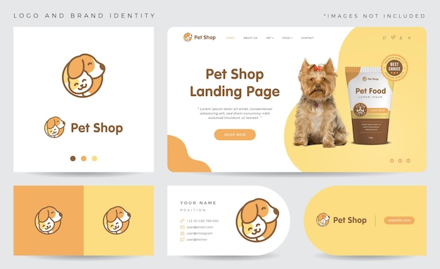 Vector pet shop logo and brand identity