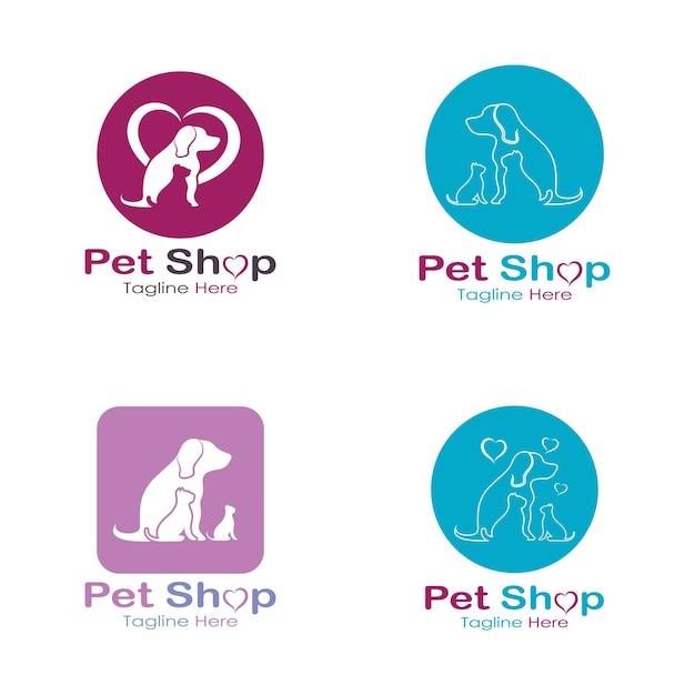 Pet shop logo design icon illustration template vector with modern concept