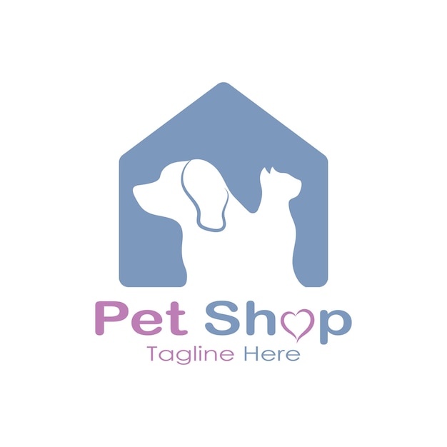 Pet shop logo design icon illustration template vector with modern concept