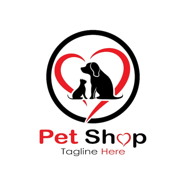 Pet shop logo design icon illustration template vector with modern concept