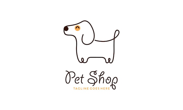 Pet Shop Logo Design in Monoline Style