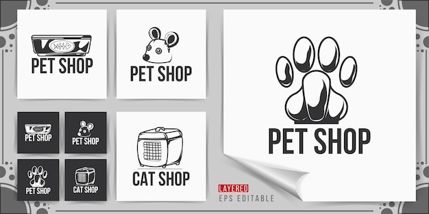 Pet shop logo design vector illustration isolated on white background