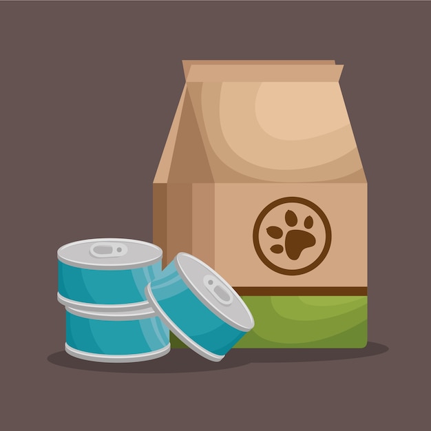 Pet shop products set icons