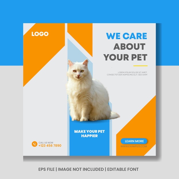 Pet shop promotion social media Instagram post banner template