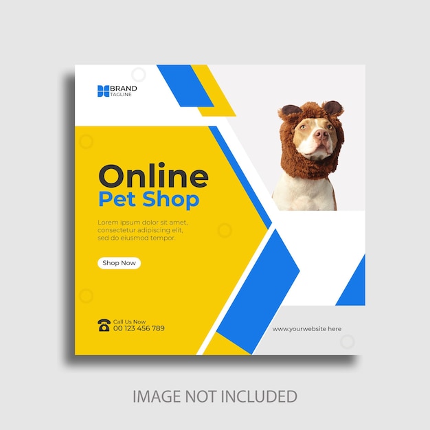 Pet shop promotion social media post or web banner