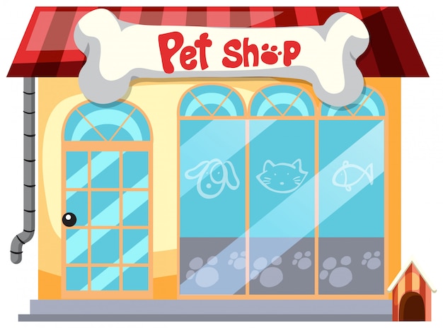 A pet shop on white background