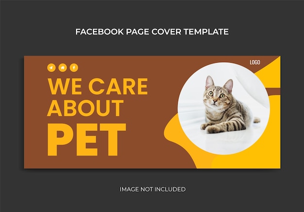 pet social media post cover template, Facebook cover design