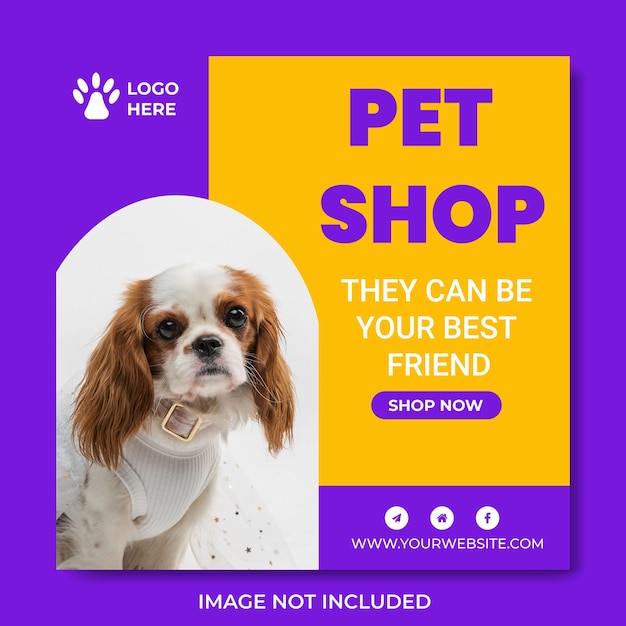 pet social media post design template