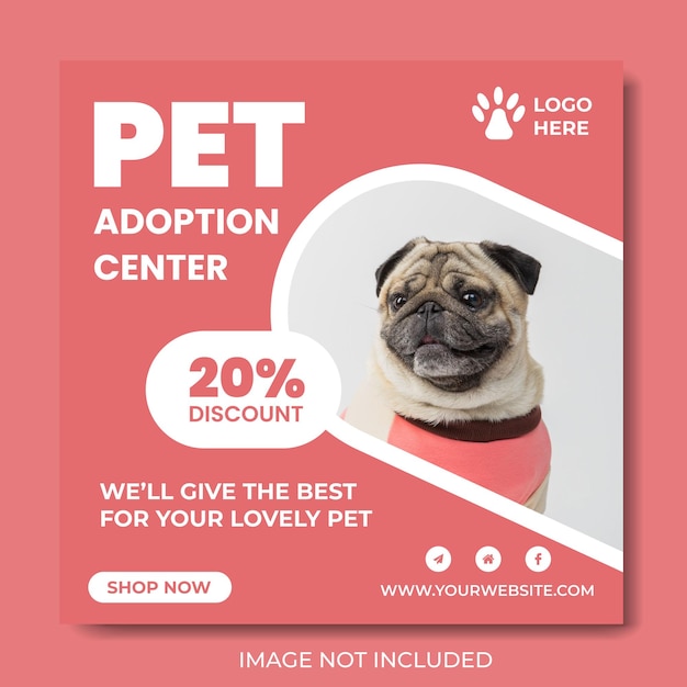 pet social media post design template