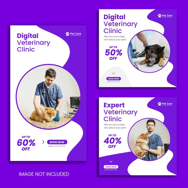 pet social media post or veterinary banner pet care Instagram story or Facebook banner pack