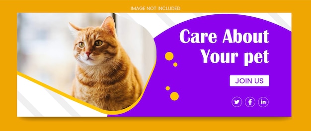 Vector pet social media template facebook cover design web banner