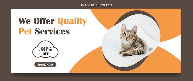 Vector pet social media template pet facebook cover web banner design