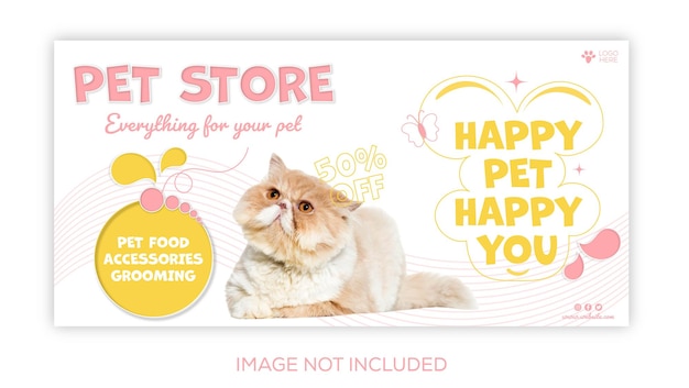 Pet store banner social media template