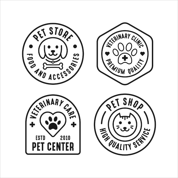 Pet store set logo  collection