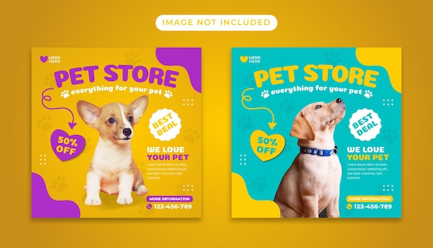 Pet store social media banner post template