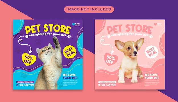 Pet store social media banner post template