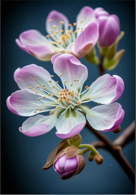 Vector petals of jasmine flowers or tung blossom