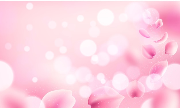 Petals of pink rose spa background