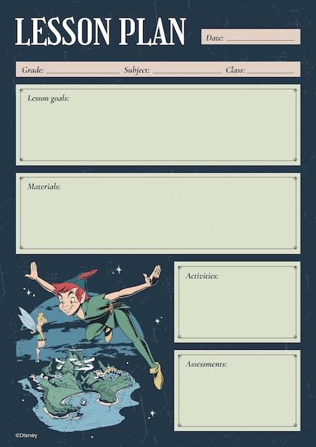 Vector peter pan lesson plan