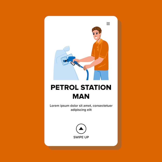 Petrol station man vector