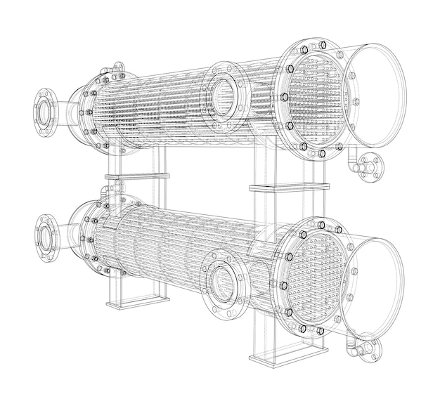 Petroleum equipment vector rendering of d