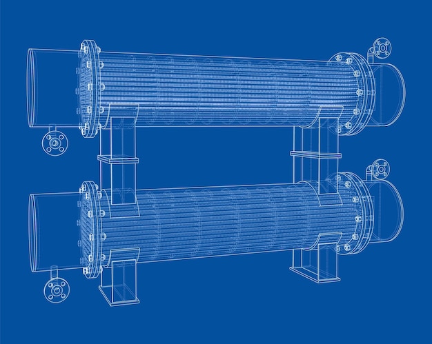 Petroleum equipment vector rendering of d