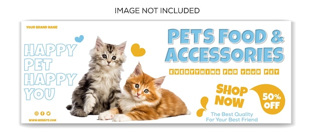 Pets food accessories facebook cover design