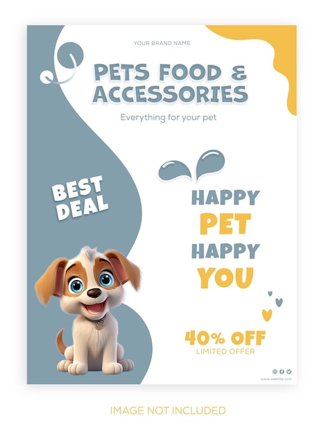 Vector pets food accessories template